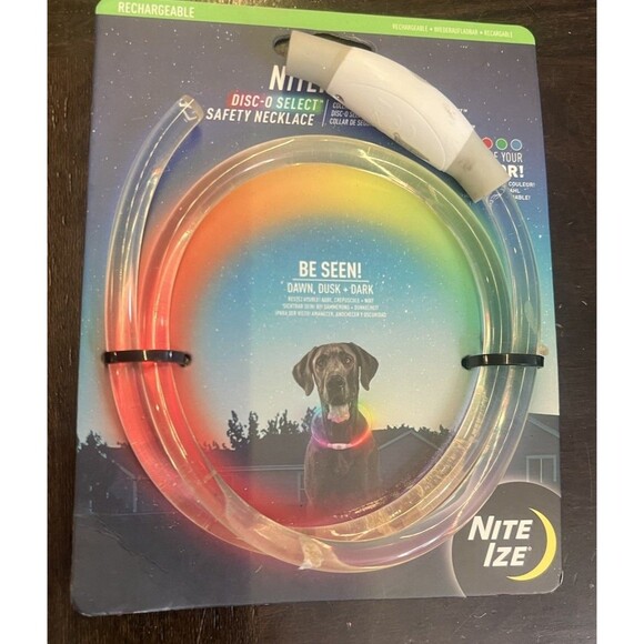Nite Ize NiteHowl NHOR-07S-R3 LED Dog Collar Rechargeable Safety Disc-O Select - Picture 1 of 2